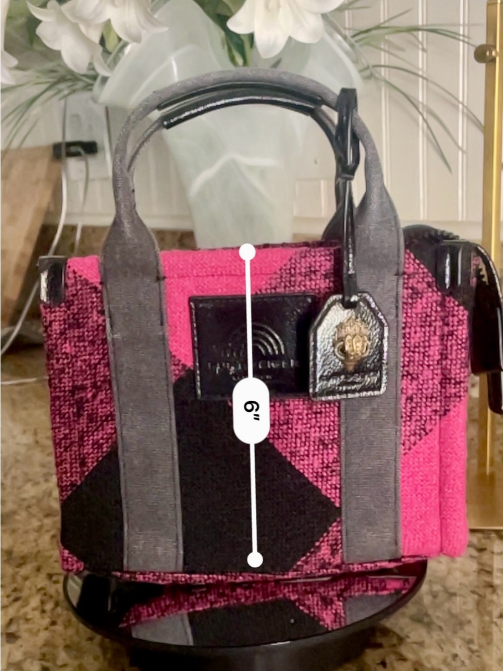 EUC Kurt Geiger London Extra Small Southbank Tweed Tote - Picture 11 of 14